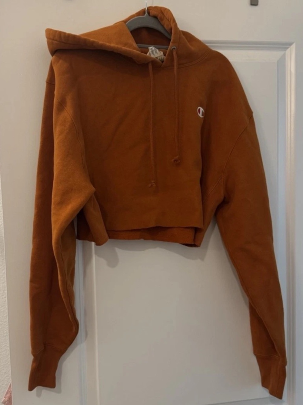 Women’s Champion Burnt Orange Cropped Hoodie Size M
